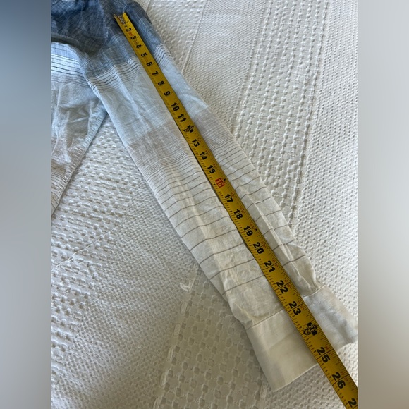 100% cotton Button Down Shirt with Horizontal Stripes and Gradient Print Sise L - Picture 15 of 16